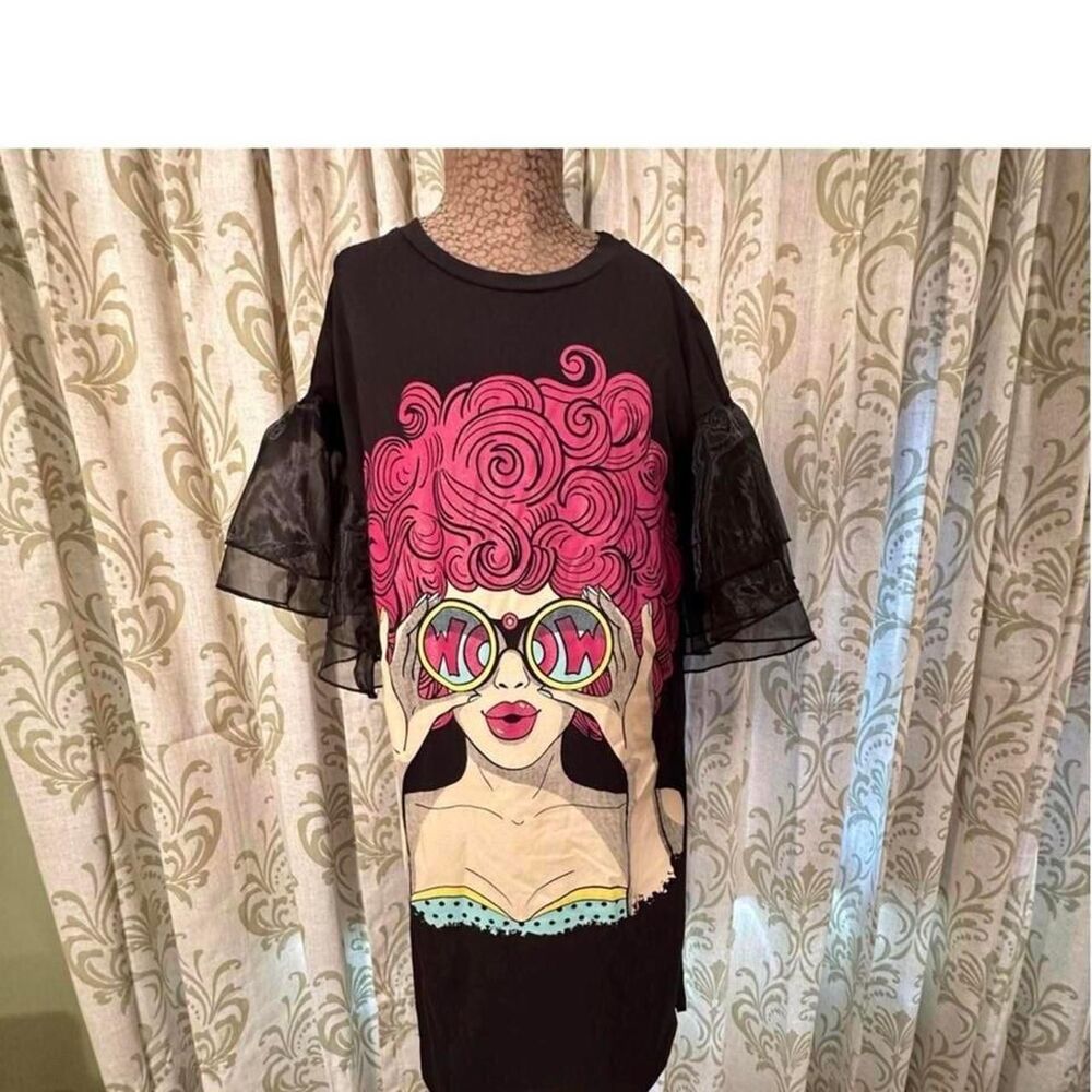 Women's Black and Pink Dress